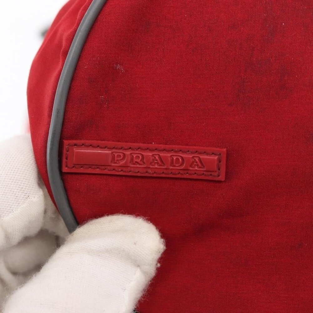 Authentic PRADA Sports Shoulder Bag Nylon Red Silver - Picture 16 of 16